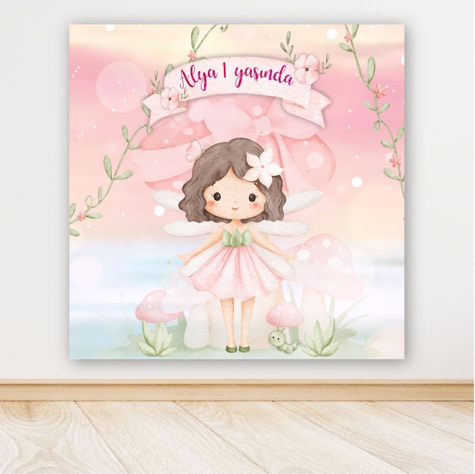 Peri Temalı Doğum Günü Afiş