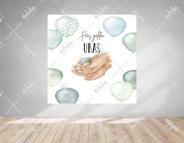 Balon Temalı Baby Shower Afişi