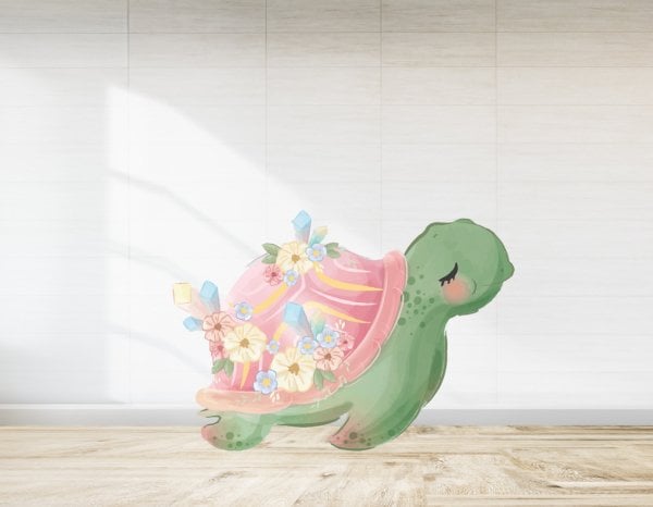 Çiçekli Kaplumbağa  Baby Shower İçin Ayaklı Pano