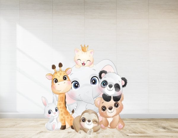 Sevimli  Hayvanlar Baby Shower İçin Ayaklı Pano