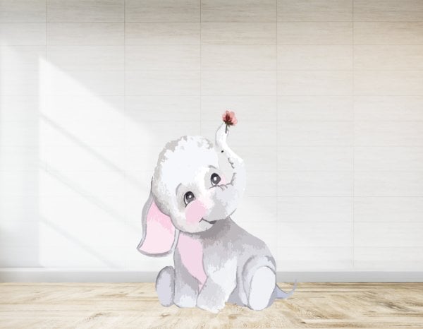 Pembe Fil Baby Shower İçin Ayaklı Pano