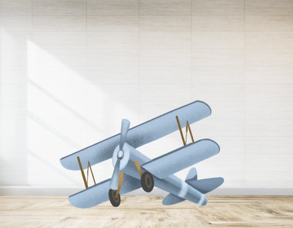 Mavi Uçak Temalı  Baby Shower İçin Ayaklı Pano