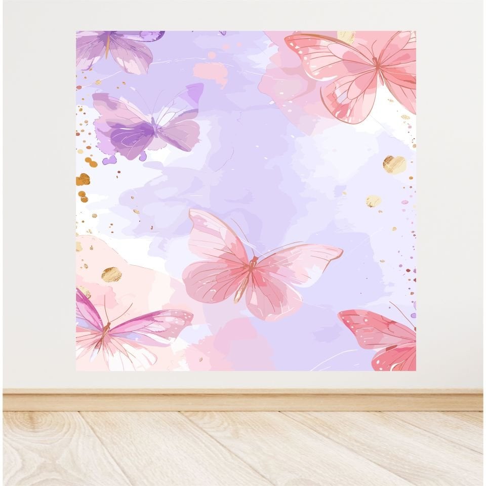 Kelebek Temalı Doğum Günü Afiş