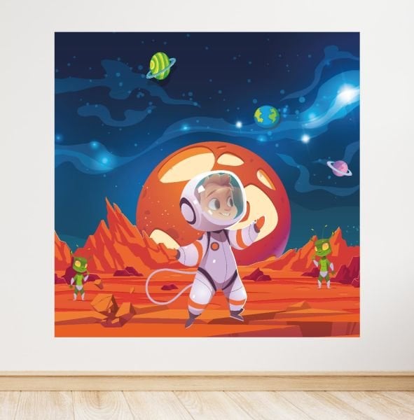 Uzay Temalı Doğum Günü Afişi