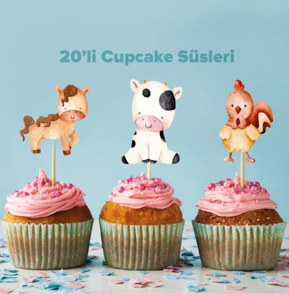 Farm Konseptli Cupcake Süsü