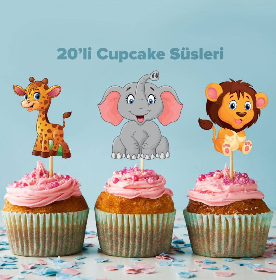 Safari Konseptli Cupcake Süsü