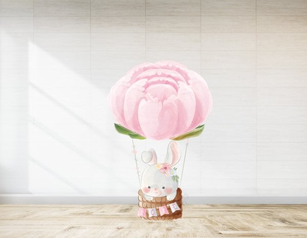 Baby Shower İçin Ayaklı Pano Pembe Gül Balon