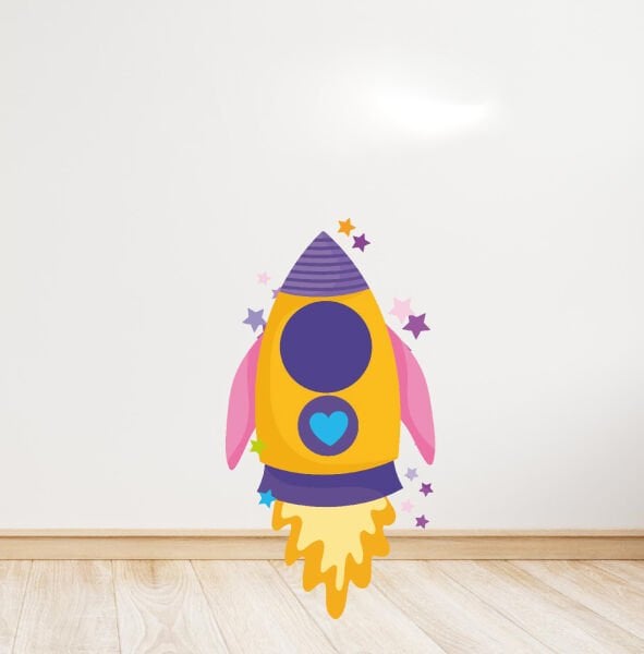 Pembe Uzay Temalı Ayaklı Pano