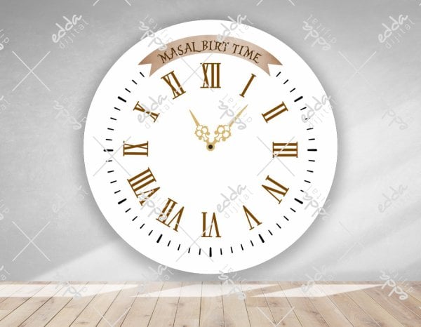 Saat Temalı Baby Shower Afişi