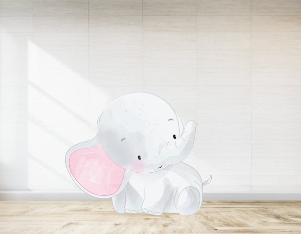 Beyaz Fil Baby Shower İçin Ayaklı Pano