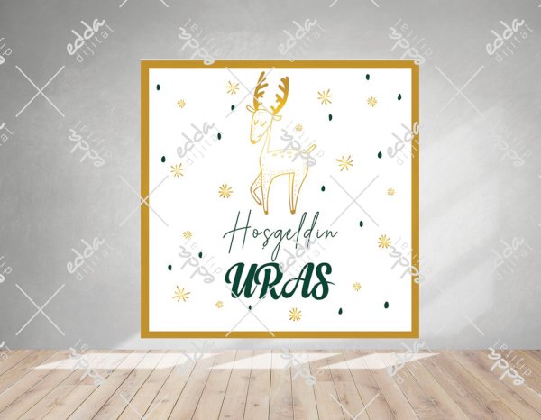 Yıldız ve Geyik Temalı Baby Shower Afişi