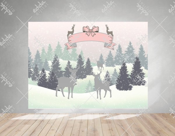 Kış Konsepti Pembe Afiş 100*70