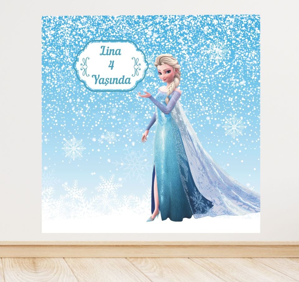 Elsa Temalı Doğum Günü Afiş