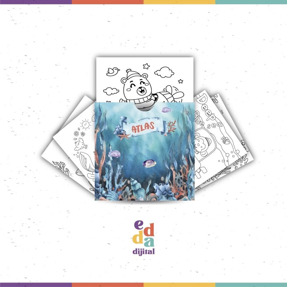 Denizaltı Temalı Boyama Kartları