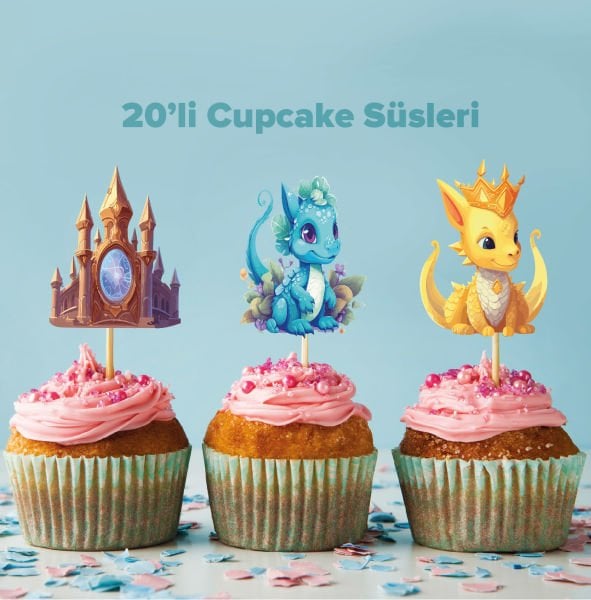 Dragon Konseptli Cupcake Süsü