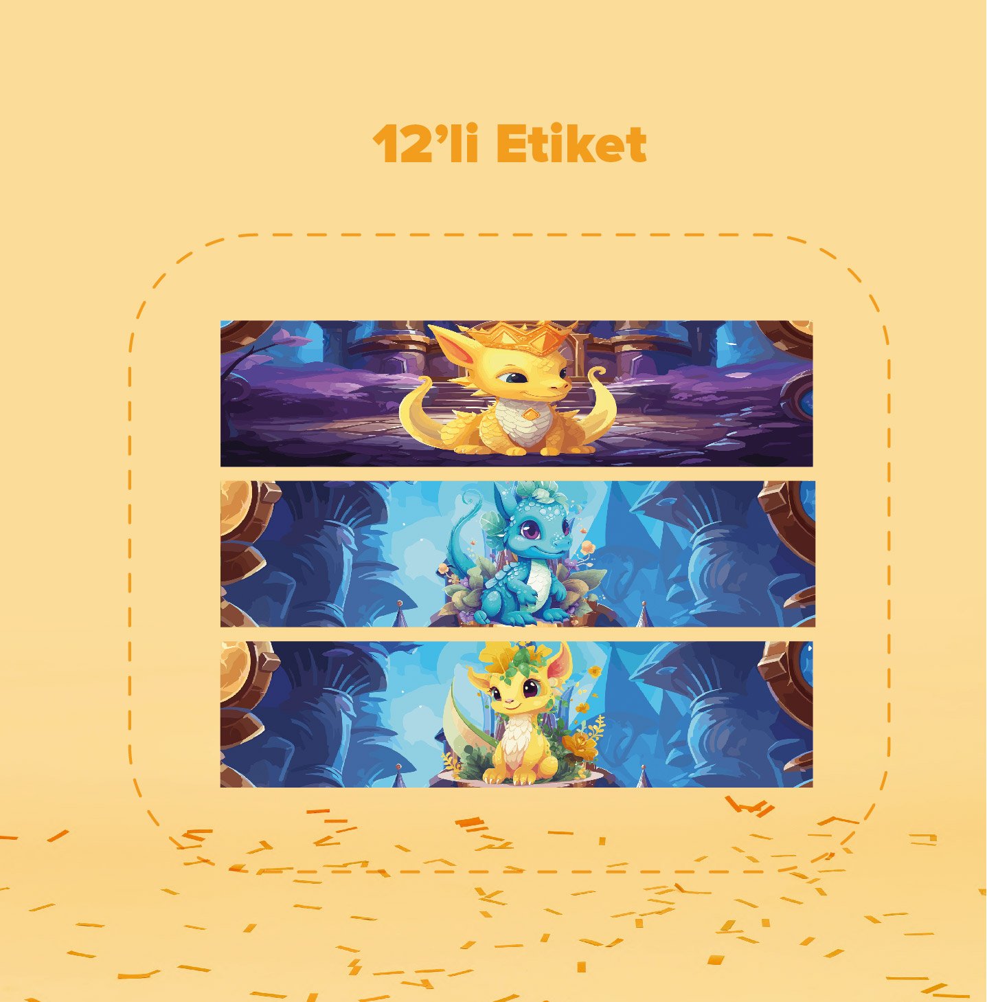 Dragon Temalı Su Şişesi Etiketi