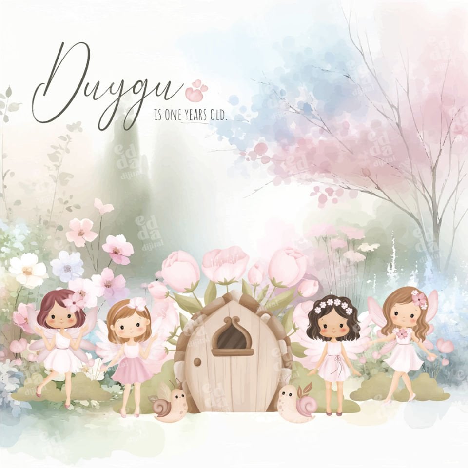 Peri Temalı Doğum Günü Afişi