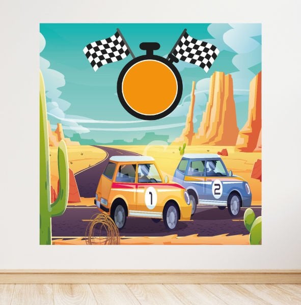 Yarış Araba Konseptli Doğum Günü Afişi