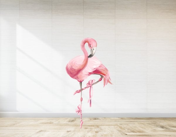 Pembe Balerin Kuğu  Ayaklı Pano