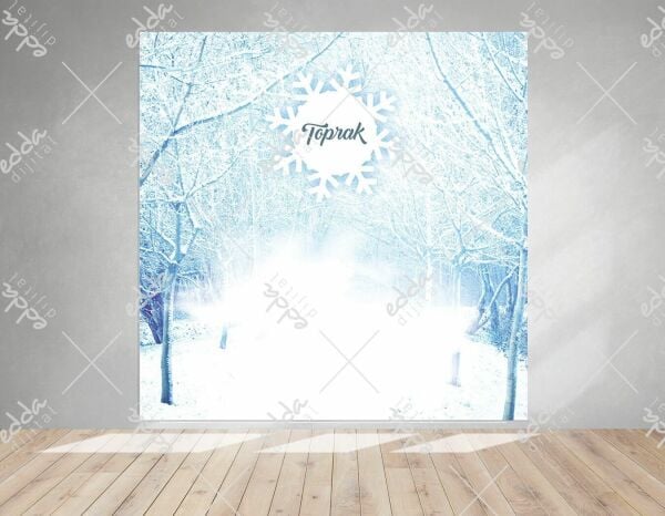 Kar Tanesi  Kış Konsepti Parti  Afişi