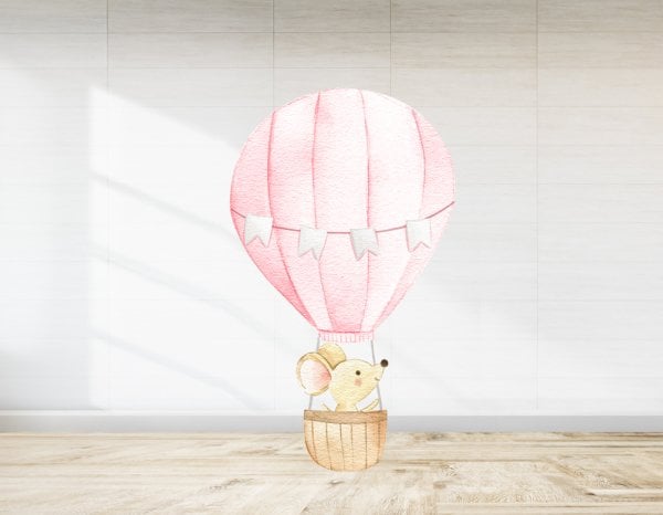 Pembe Balon Temalı Ayaklı Pano