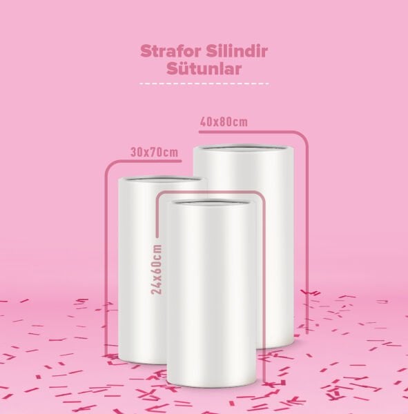 40x80-30x70-24x60cm 3'lü Matruşka Sütun