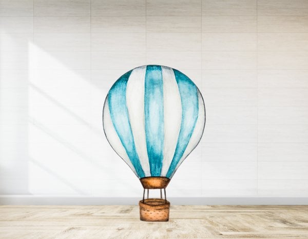 Mavi Şeritli Balon  Ayaklı Pano