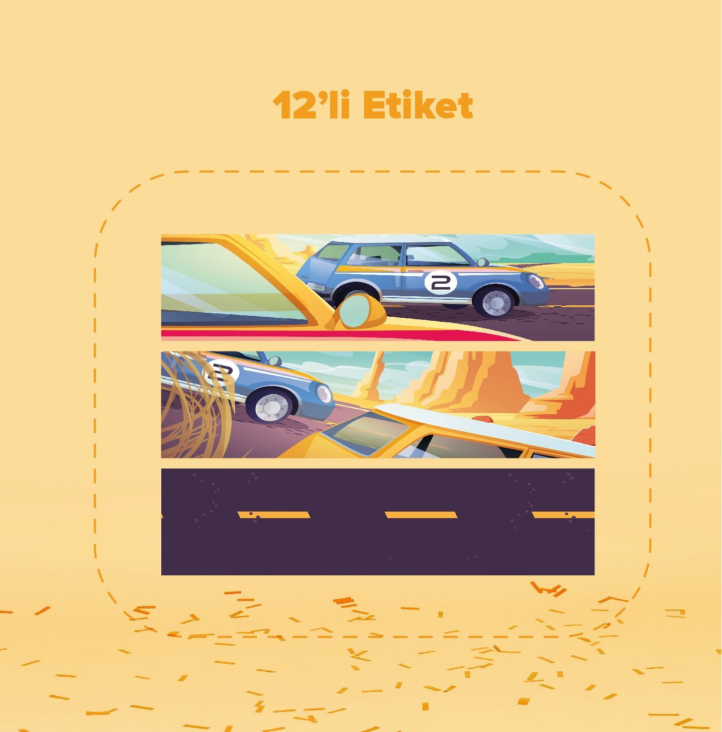 Yarış Araba Temalı Su Şişesi Etiketi