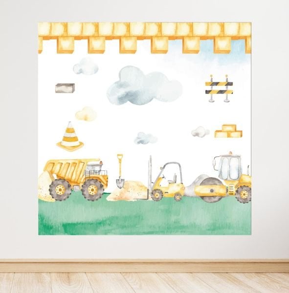 İnşaat Temalı Doğum Günü Afişi