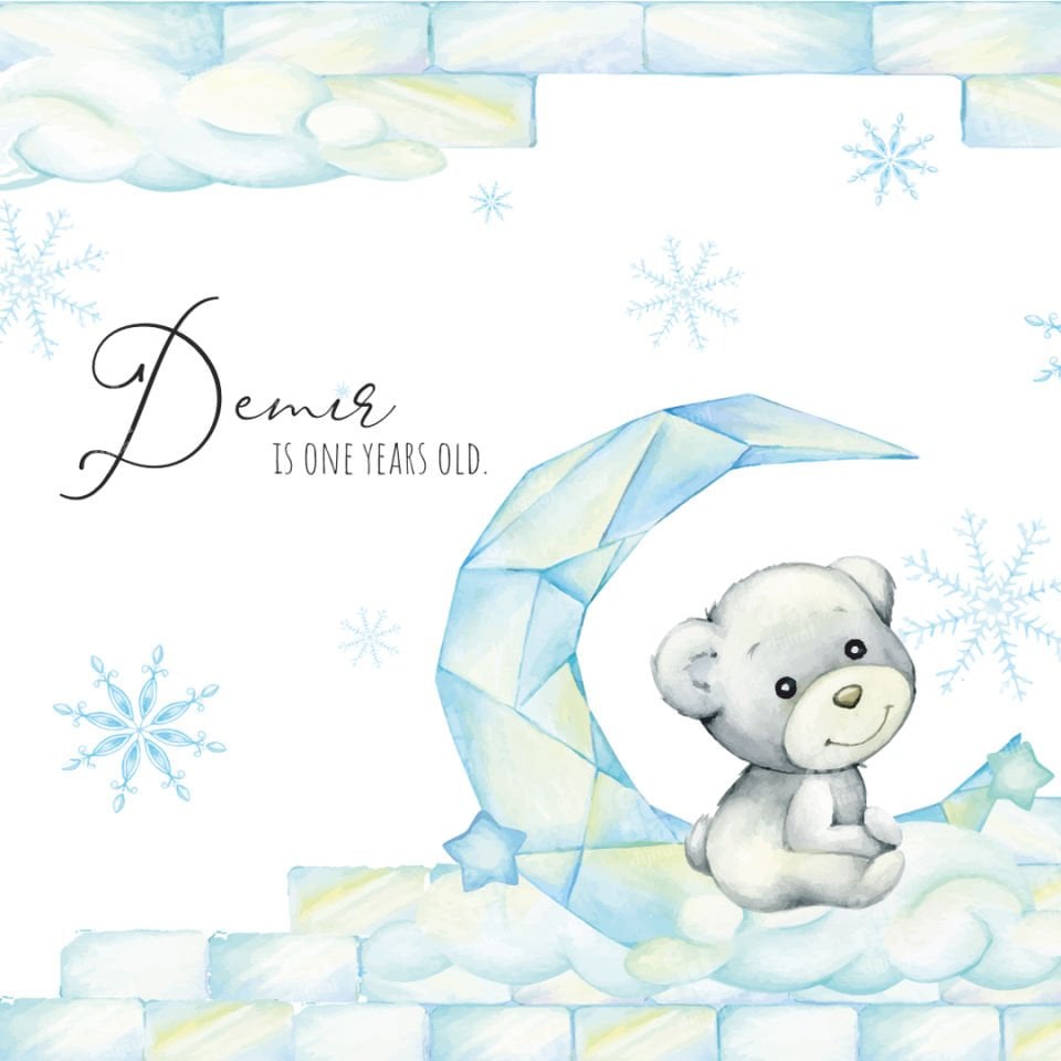 Kutup Ayısı Temalı Doğum Günü Afişi