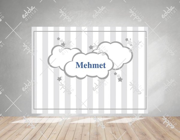 Şeritli Baby Shower Afişi