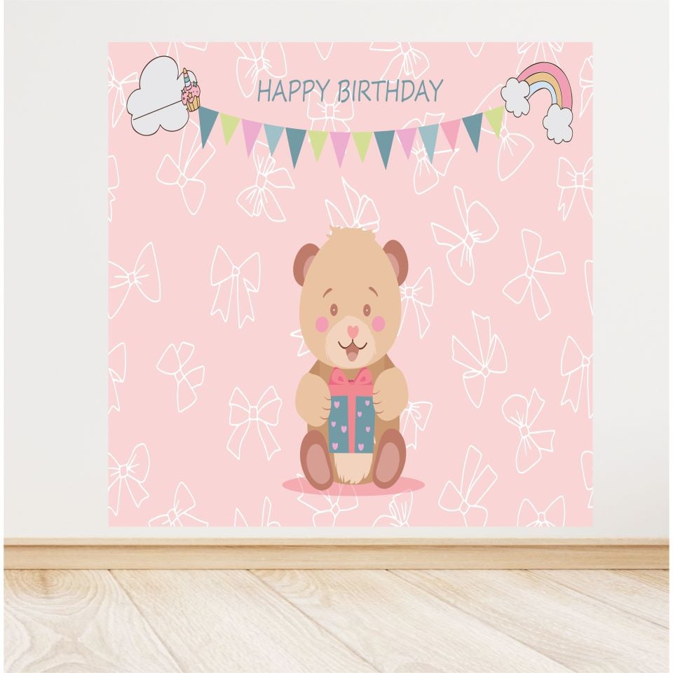 Ayıcık Temalı Doğum Günü Afiş