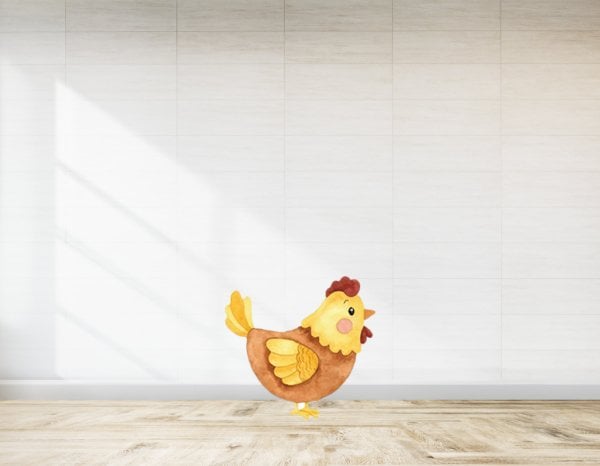 Çiftlik Hayvanları Tavuk Temalı Ayaklı Pano