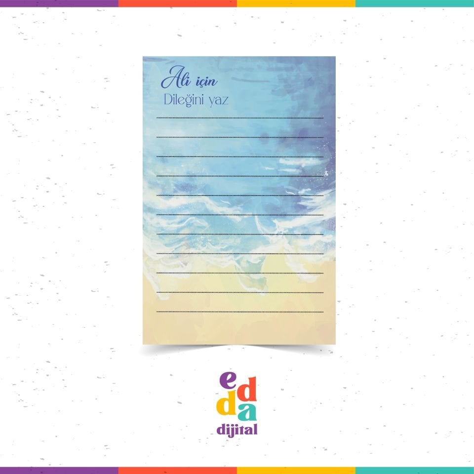 Deniz Konseptli Anı Kartı