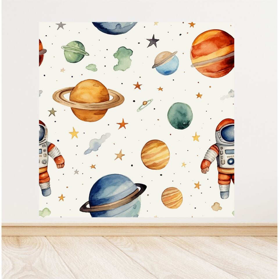 Uzay Temalı Doğum Günü Afiş