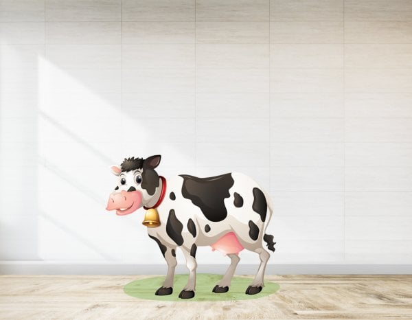 Çiftlik Hayvanları Sevimli İnek Ayaklı Pano