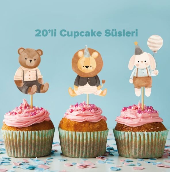 Cute Toys konseptli cupcake süsü