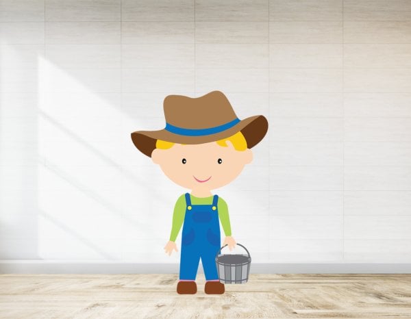 Çiftlik Hayvanları Çiftçi Temalı  Ayaklı Pano