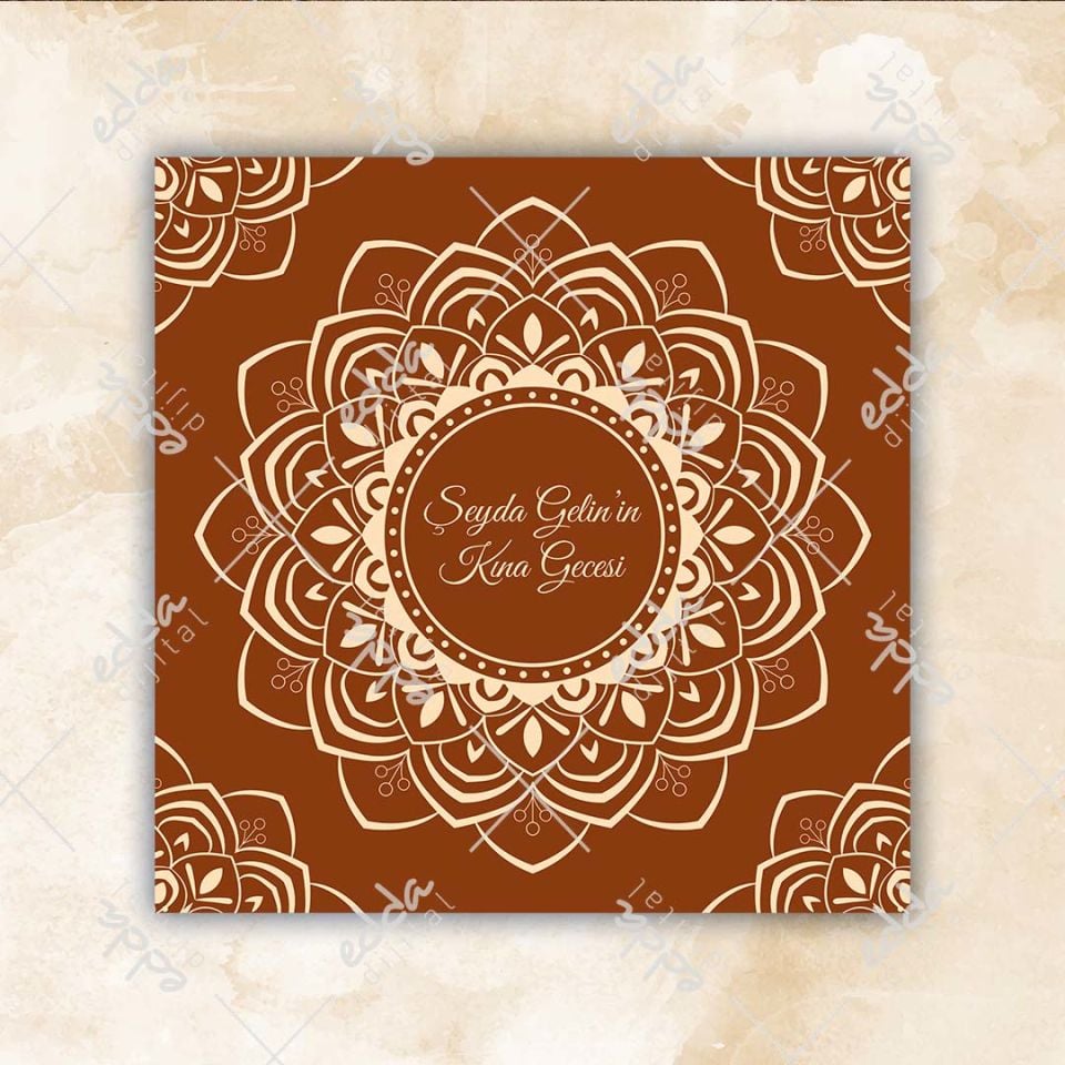 Kahverengi Lotus Desenli Dans Pisti Kaplaması