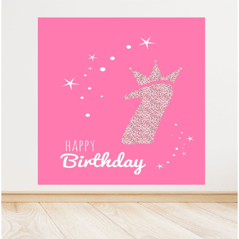 1 yaş Temalı Doğum Günü Afiş