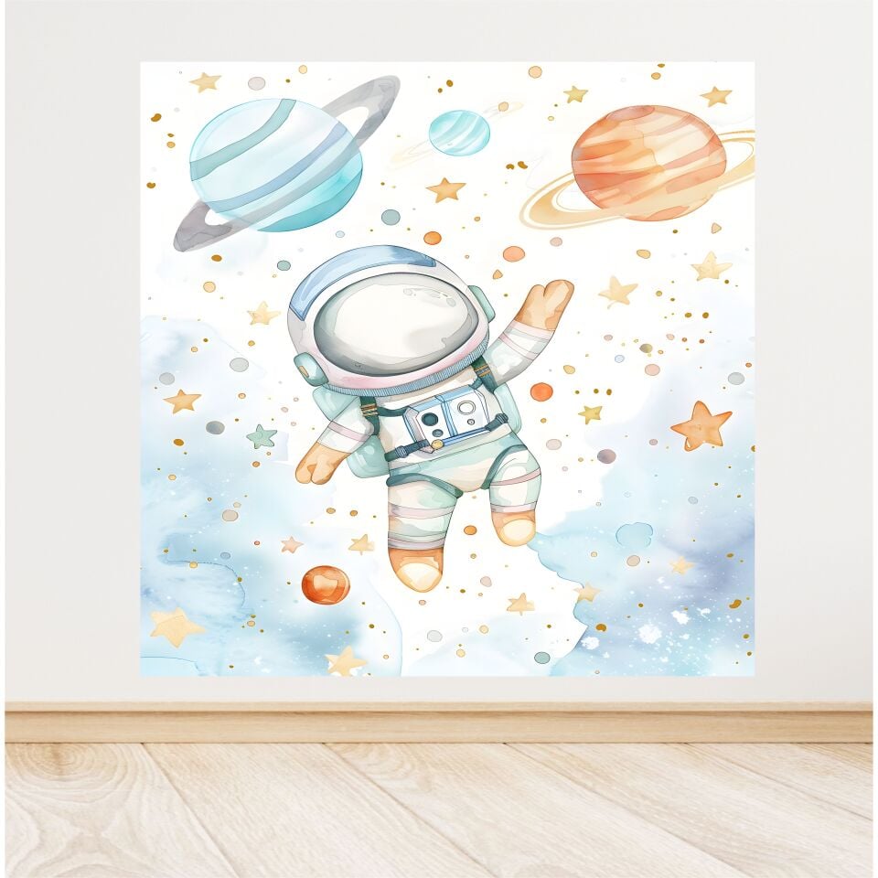 Uzay Temalı Doğum Günü Afiş