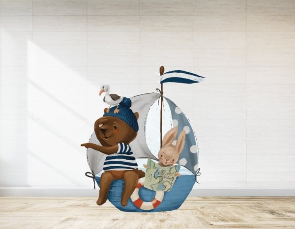 Denizci Ayıcık Temalı Ayaklı Pano