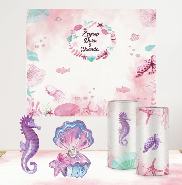 Pembe Deniz Altı Konseptli Mini 1 Paket