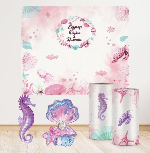 Pembe Deniz Altı Konseptli Mini 2 Paket