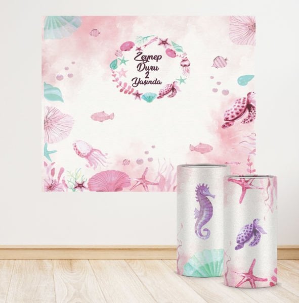 Pembe Deniz Altı Konseptli Mini 4 Paket