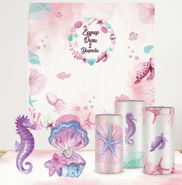 Pembe Deniz Altı Konseptli Efsane 1 Paket