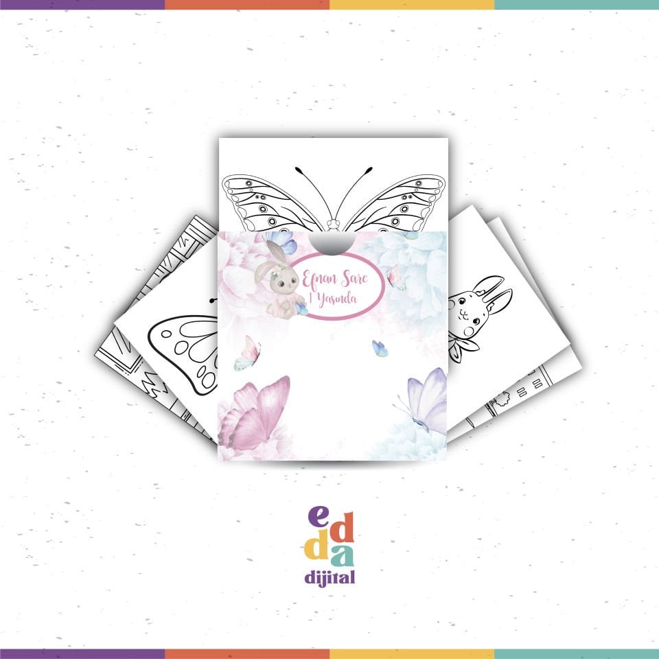 Kelebek Temalı Boyama Kartları