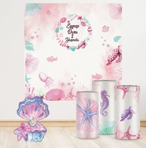 Pembe Deniz Altı Konseptli Efsane 3 Paket