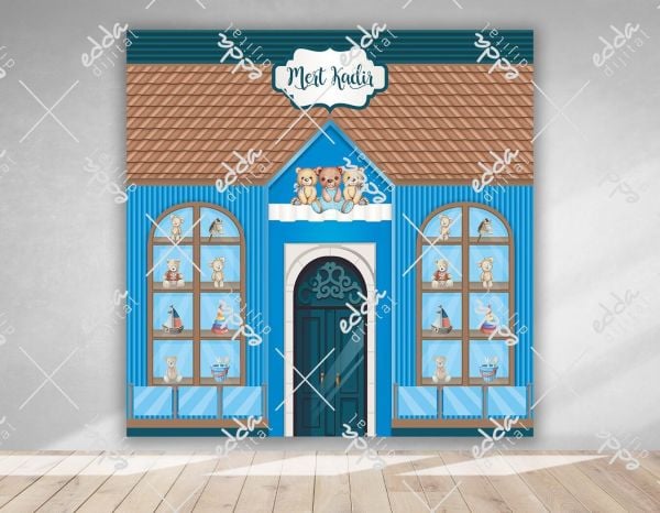 Oyuncak Vitrini Temalı Doğum Günü Afişi