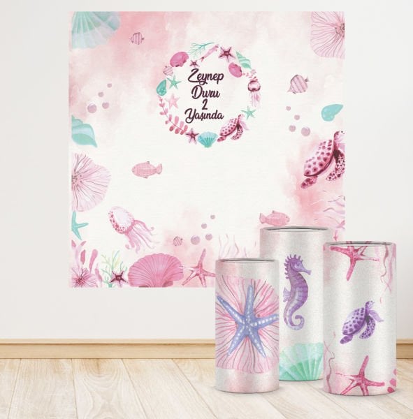 Pembe Deniz Altı Konseptli Efsane 4 Paket